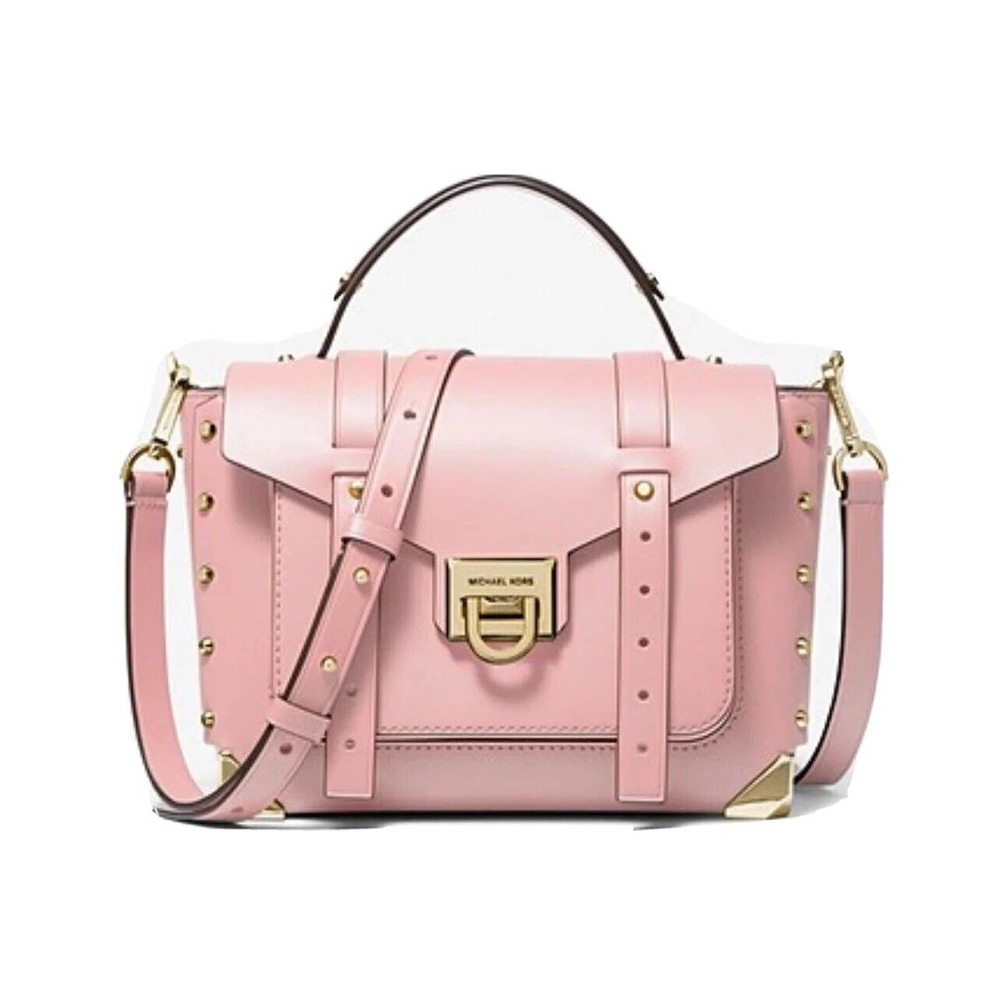 Michael Kors Manhattan Medium School Leather Satchel Crossbody Bag Authentic